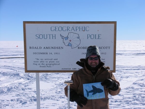 Flat Shark at the Geographic South Pole