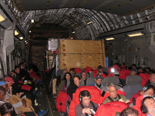 Inside a C-17 Cargo jet