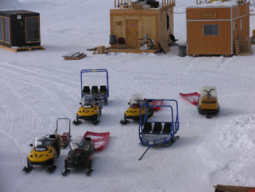 Snow Mobiles at South Pole