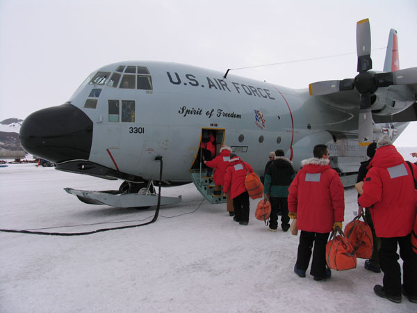 Boarding a LC-130